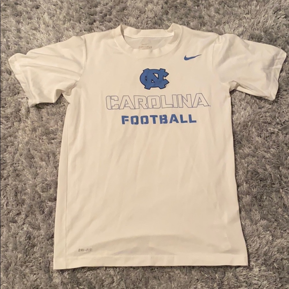nike white carolina football dri-fit shirt
